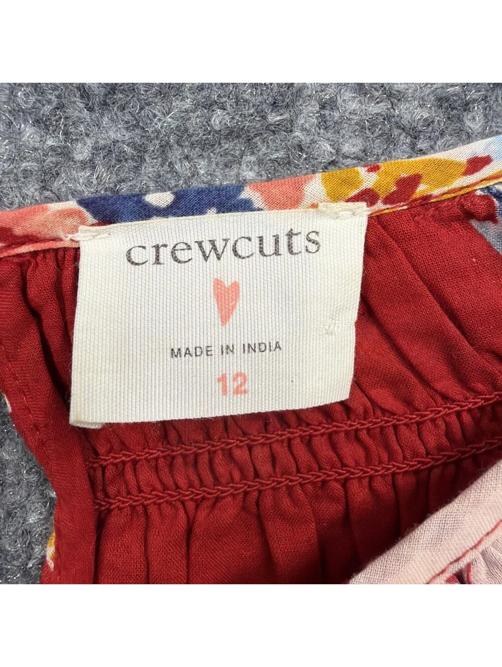 Crewcuts by J Crew Girls Red Flower Dress Size 12